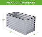 Best Choice Products 4x2x2ft Outdoor Metal Raised Garden Bed, Deep Root Box - Image 3