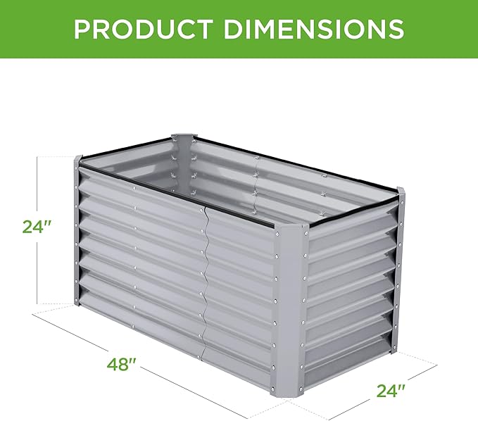 Best Choice Products 4x2x2ft Outdoor Metal Raised Garden Bed, Deep Root Box - Image 3