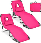GYMAX Tanning Chair, 350lbs Beach Lounge Chair by GYMAX