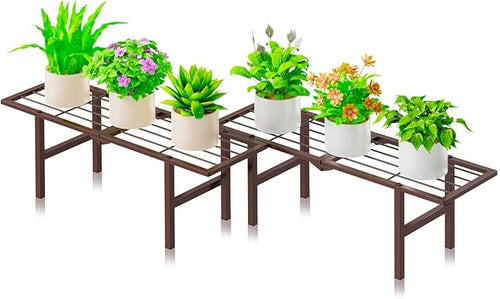 2 Pack Metal Plant Stand Outdoor Indoor, 1 Tier Folding Tiered Flower Plant by JSYONII