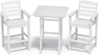 SERWALL Tall Adirondack Bar Chairs and Table 3 Pieces Set, Adirondack Bar by SERWALL