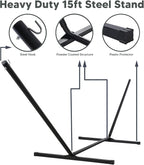 SUNCREAT Standing Hammock with 15 ft Stand, Hammocks - Image 8