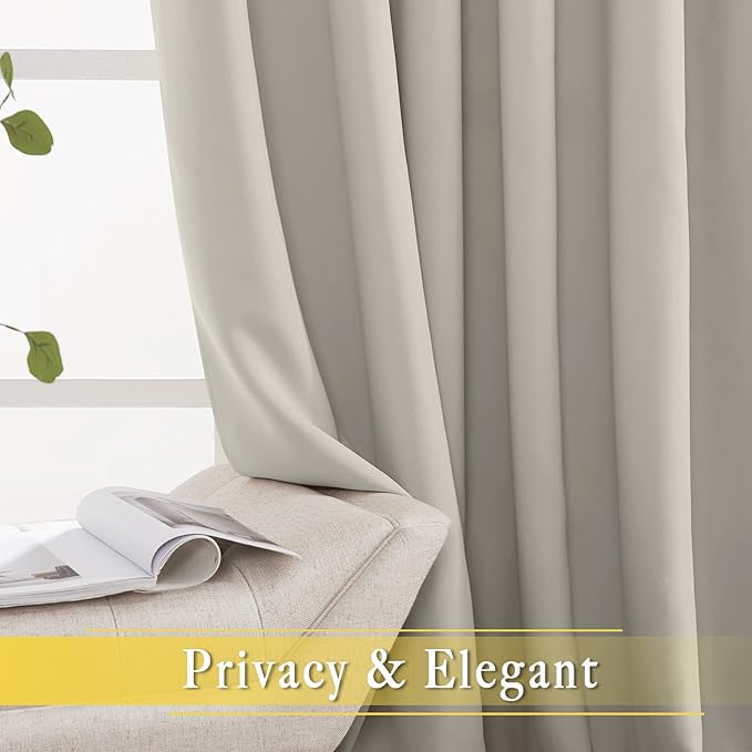 NICETOWN Blackout Sliding Glass Door Curtains, Room Darkening Thermal Insulated - Image 4