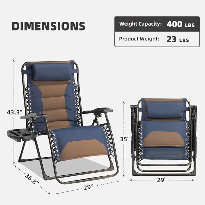 Zero Gravity Chair Oversized Padded Recliner - Image 3