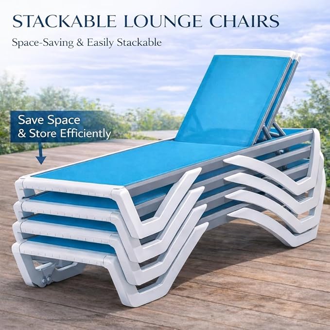 Kozyard Outdoor Chaise Lounge Chair, Full Flat Adjustable Patio Lounger - Image 4