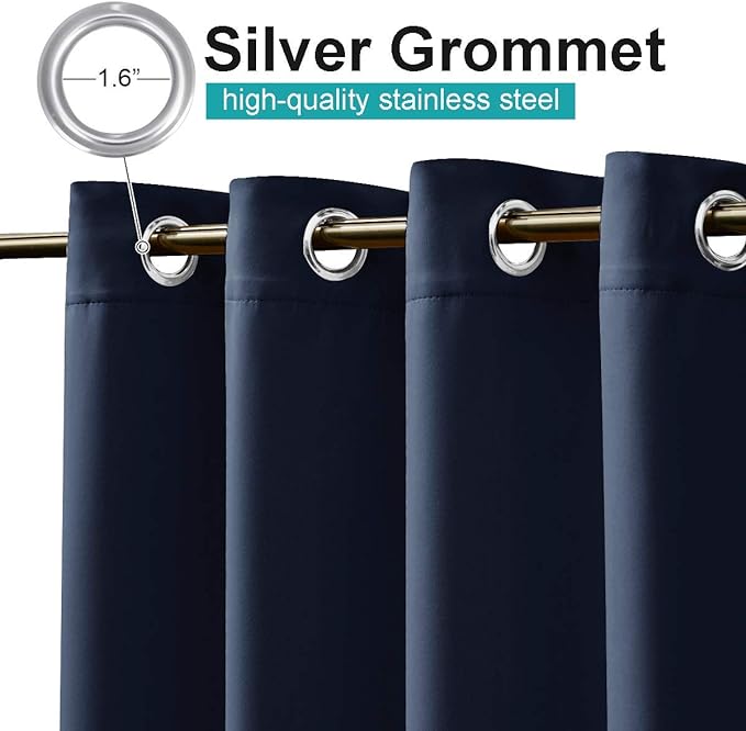 NICETOWN Waterproof Outdoor Curtain W66 x L95 inch, Stainless Grommet Sunlight - Image 2