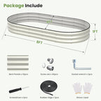 Galvanized Raised Garden Bed 8x4x1 FT, Oval Metal Raised Garden Bed Outdoor - Image 6