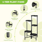 5 Tier Heavy Duty Metal Plant Stand - Image 4