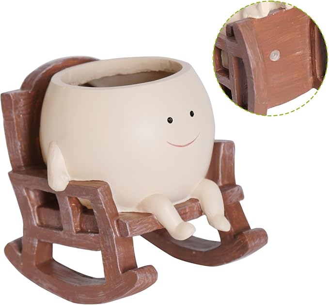 Smily Face Planter Pot Cute Resin Flower Head Planters - Image 3
