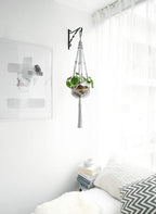 Mkono Macrame Plant Hangers Indoor Outdoor Hanging Planter Basket Cotton Rope 4 - Image 2