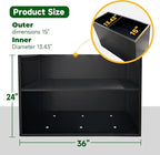 Black Steel Metallic Heavy Planter 36" x 15" x 24" - Image 7