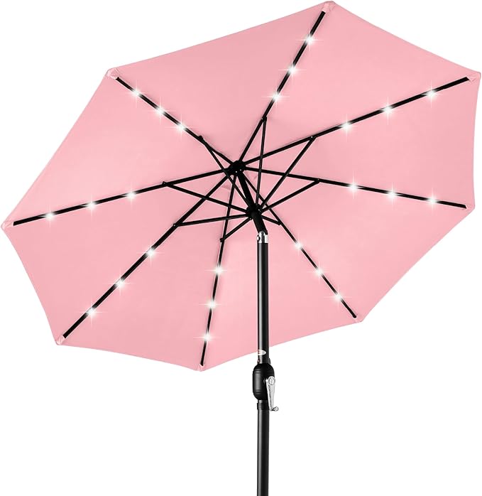 Best Choice Products 10ft Solar Polyester LED Lighted Patio Umbrella w/Tilt by BestChoiceProducts