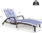 Chaise Lounge Chairs Outdoor Set of 6, Comfy Outside Wicker Patio Pool Lounge - Image 6