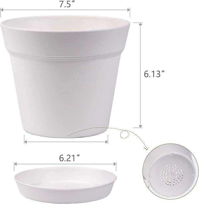 homenote Pots for Plants, Cream White - Image 5