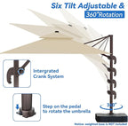 10x13FT Cantilever Outdoor Patio Umbrellas, Double Top Large Rectangle Umbrella - Image 5