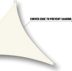 SUNNY GUARD Waterproof Sun Shade Sail 16'x16'x22.6' Cream Right Triangle UV - Image 5