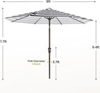 MEWAY 9ft Patio Umbrella Outdoor Table Umbrellas - Image 7