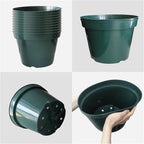 10 Pack Green Plastic Planter Pots, 10 Inch Thick - Image 3