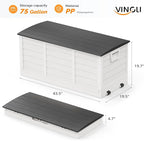 VINGLI 75 Gallon Collapsible Outdoor Storage Box, Simple-to-assemble Plastic - Image 4