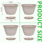 FGstyle 10 Inch Plants Pot, 4 Pack Flower Pots, Planters Pot - Image 4