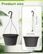 VIDELLY 4 Pcs Hanging Planters, Dark Gray - Image 2