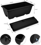 8pcs Window Box Planter, 17 Inches Flower Window Boxes, Rectangle Planters Box - Image 2