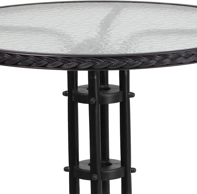 Flash Furniture Lila 28'' Round Glass Metal Table - Image 5