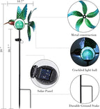 Afirst Solar Hummingbird Wind Spinner, Metal Kinetic Garden Stake Lights Wind - Image 2