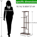 LINZINAR Plant Stand Metal 5 Tier 6 Potted Multiple Flower Pot Holder Shelf - Image 4