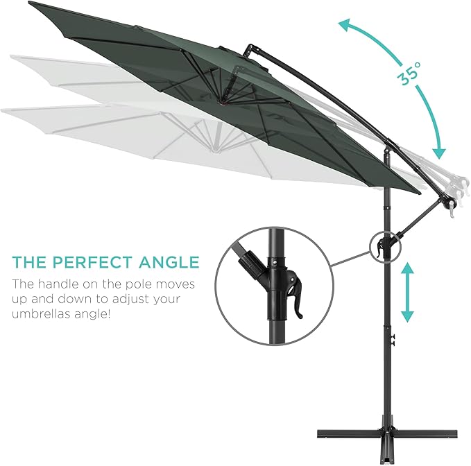 Best Choice Products 10ft Offset Cantilever Hanging Market Patio Umbrella - Image 4