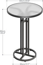 HOOBRO Bar Table, 23.6-Inch Round Pub Table, Frosted Glass Cocktail Table - Image 3