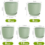 Plastic Plant Pots 10/9/8/7.5/7 inch Set of 5, Flower Planters - Image 2
