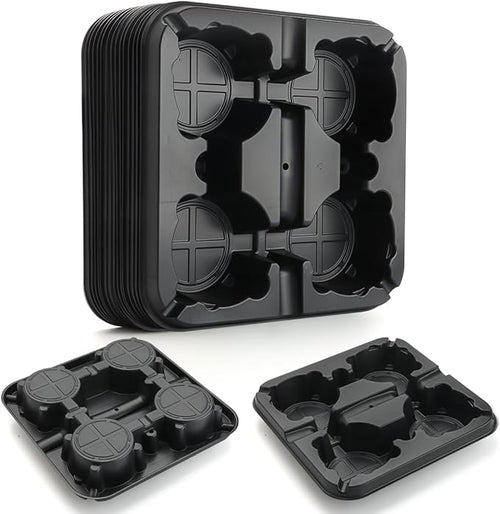 4 Cell Round Nursery Pot Trays for 5-6 Inch Pots, Thickened Sturdy Seedling Pot by RooTrimmer