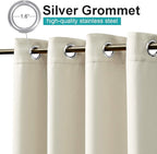 NICETOWN Outdoor Curtain for Patio Waterproof 108" Long, Triple Weave Stainless - Image 2