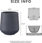 Kante 15.3" Dia Round Concrete Planter, Outdoor Indoor Large Plant Pots - Image 2
