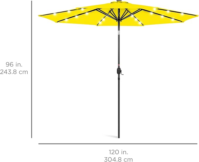 Best Choice Products 10ft Solar Polyester LED Lighted Patio Umbrella w/Tilt - Image 7