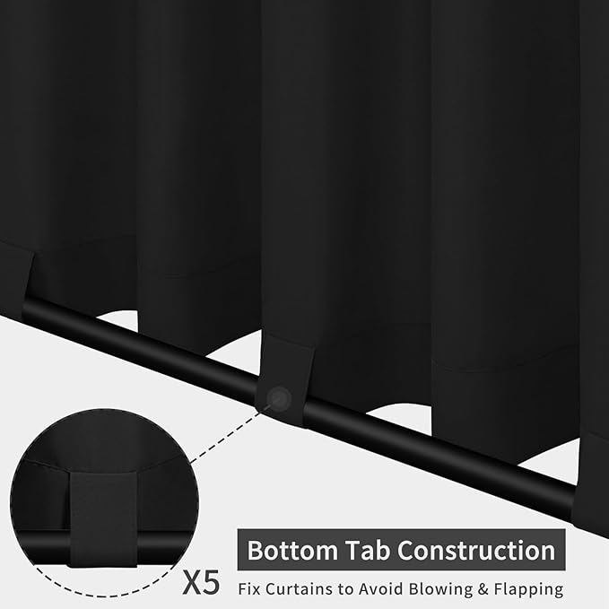 Easy-Going Outdoor Patio Curtains Detachable Tab Top Windproof Weatherproof - Image 3