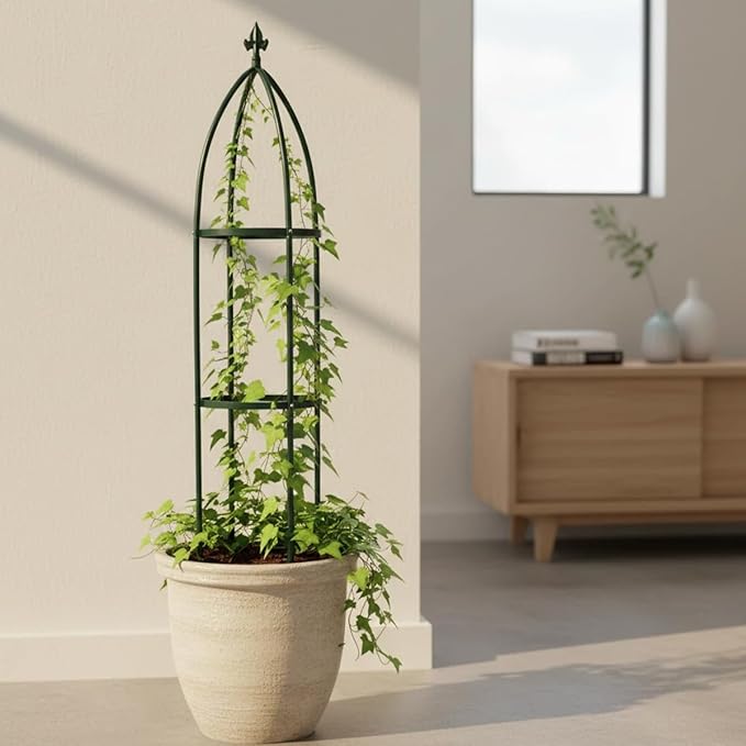 100% Metal Obelisk Garden Trellis 6.3 Feet Tall Sturdy Plant Support - Image 6