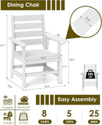 GREENVINES Outdoor Dining Chair | HDPE | Patio Chairs | All-Weather | White - Image 2