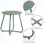 HollyHOME Round Metal Side Table, Rust-Resistant Patio Small Plant Stand - Image 5