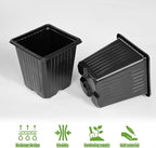 Anyumocz 100Pcs Square Plant Nursery Pots, 3.5 Inch Plastic Pots - Image 5