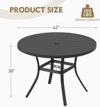 MELLCOM 42'' Round Outdoor Dining Table - Image 2
