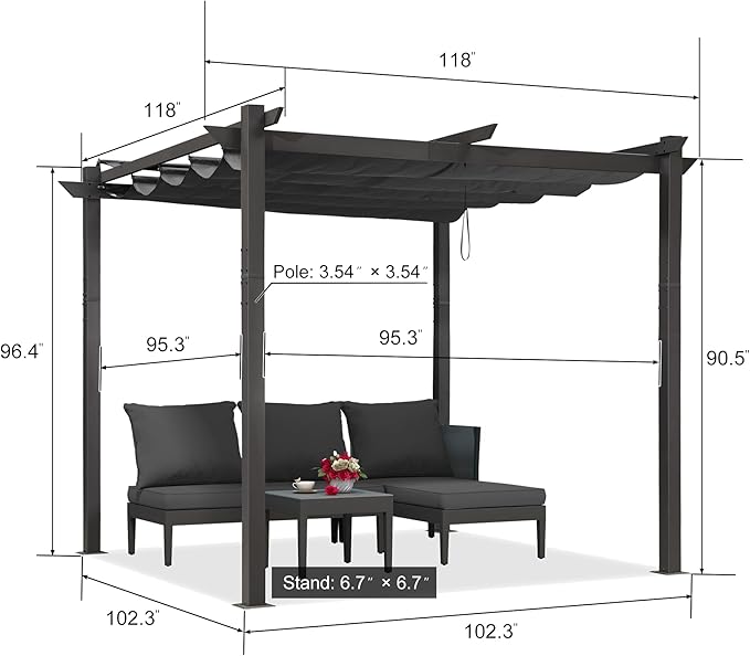 PURPLE LEAF Outdoor Retractable Pergola - Image 2