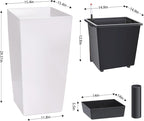 30 Inch Tall Self Watering Planters Set of 2, Outdoor Plant Pots - Image 2