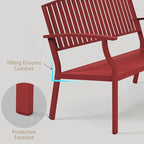 Outdoor Bench Weatherproof Aluminum Patio Garden Bench, Patio Loveseat - Image 6