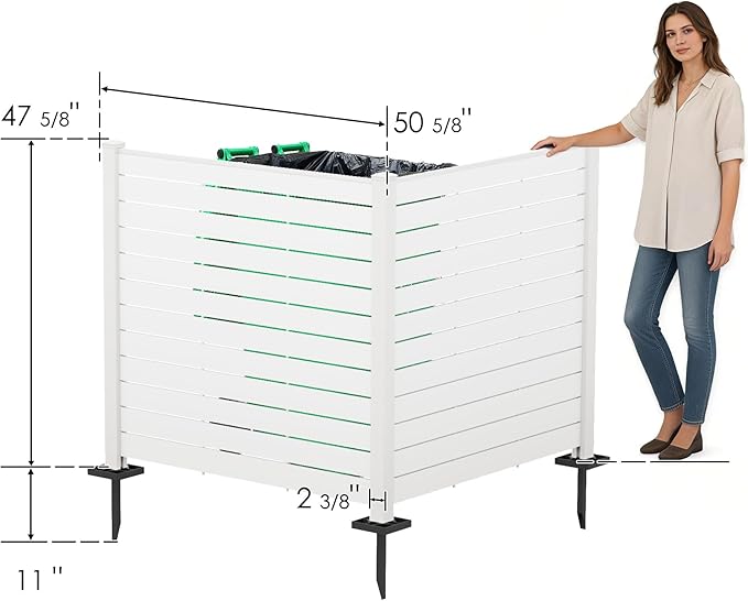 Kozyard 50" W x 48" H Outdoor Privacy Screens Aluminum Post, Air Conditioner - Image 8