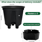 Cdd's Path 5-Pack 6 Inch Naked Root Planter Self Watering Pots Set - Image 2