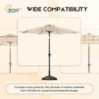 wikiwiki 80 Lbs Round Weighted Patio Umbrella Base, Free Standing Heavy Duty - Image 6