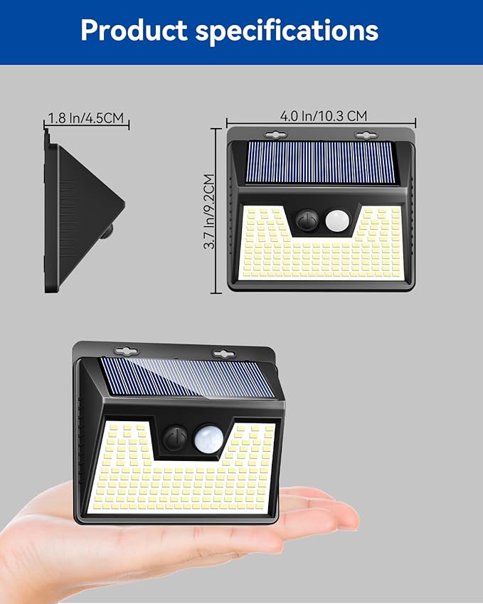 Peasur Solar Lights Outdoor Waterproof, Warm White Motion Sensor Light - Image 8