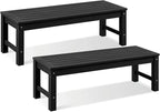 Psilvam Knight Bench Set of 2, Two Person Outdoor Poly Lumber Patio Backless by PsilvamGardenFurniture